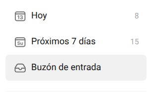 Inbox en TickTick